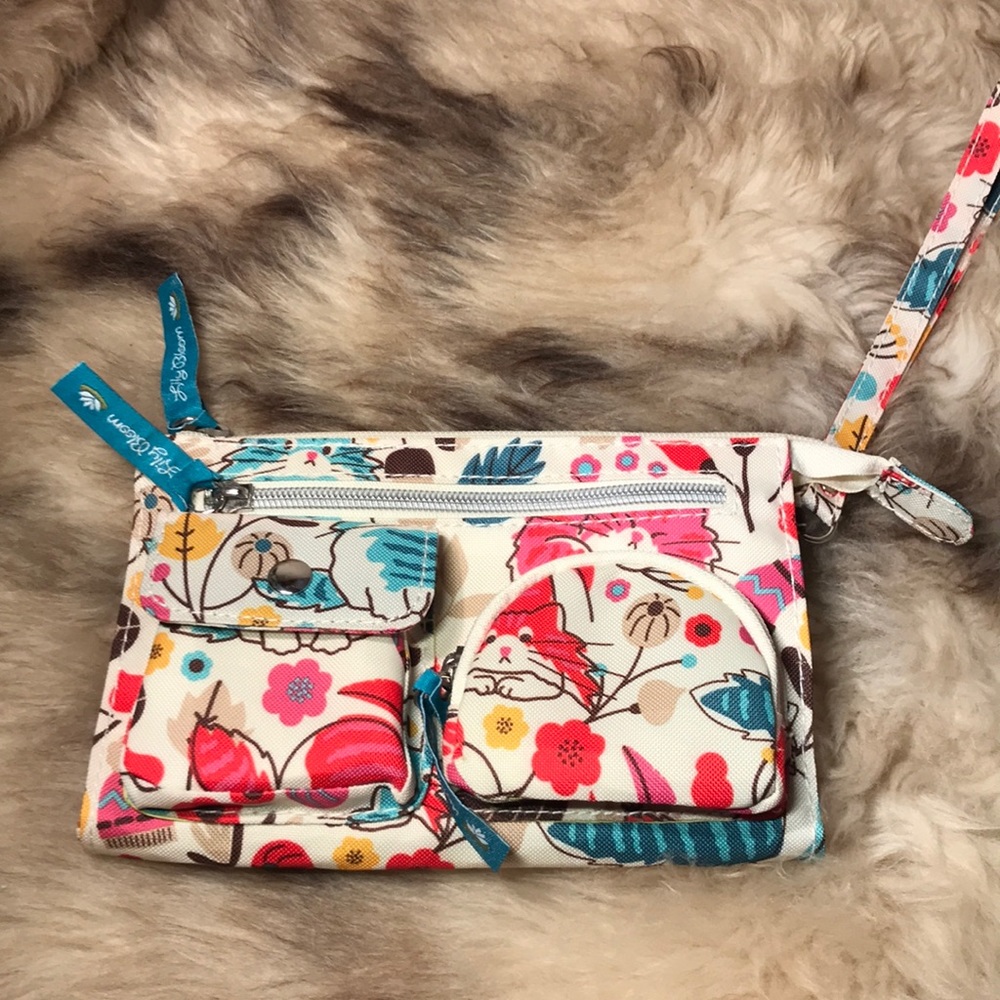 NWOT Lily Bloom Kim Wristlet - Lovecats Print
